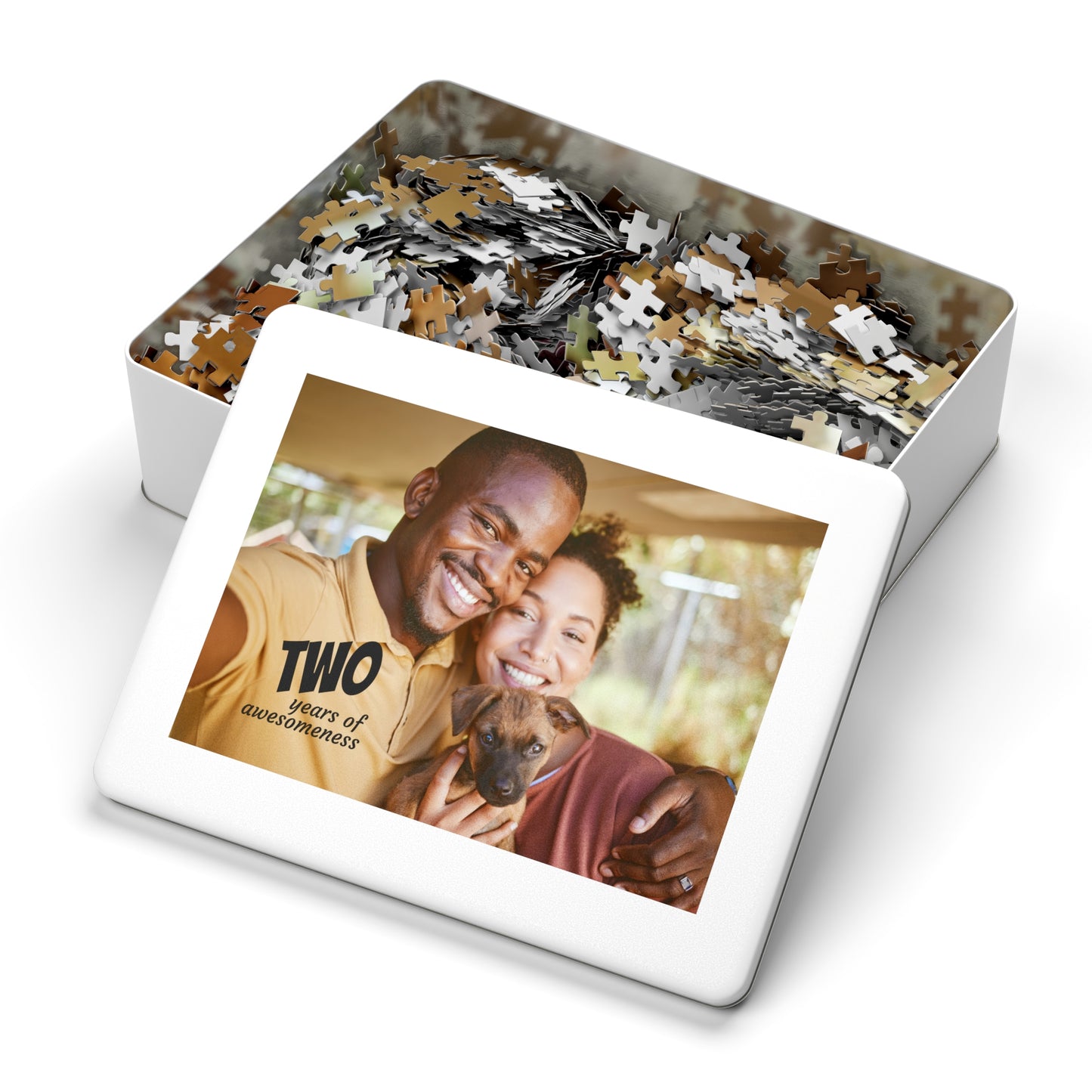 Custom Photo Puzzle with Tin | Personalized Photo Jigsaw Puzzle