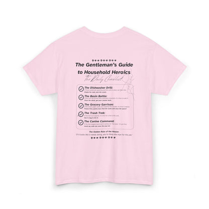 The Gentleman's Guide to Household Heroics Tee for Dog Owners | Illustrated Rule List