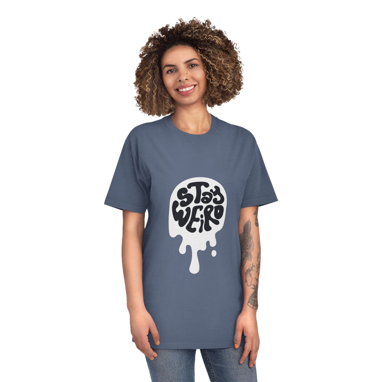 Stay Weird shirt | Retro Script Tee, Quirky Typography