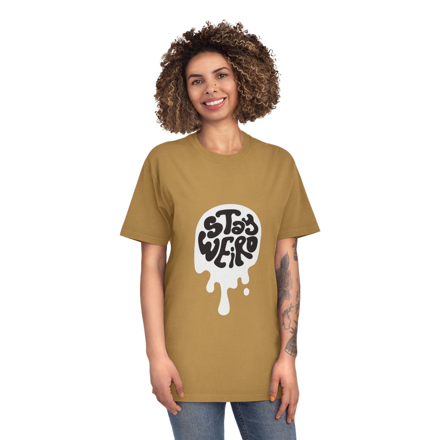 Stay Weird shirt | Retro Script Tee, Quirky Typography