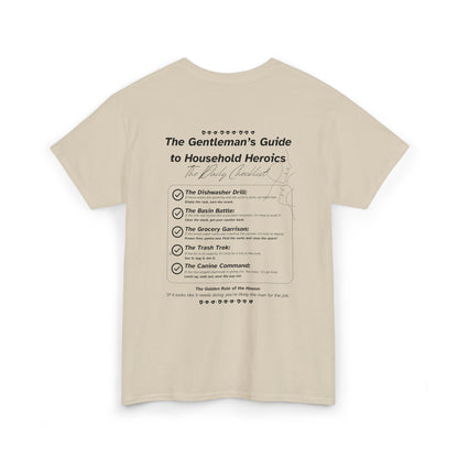 The Gentleman's Guide to Household Heroics Tee for Dog Owners | Illustrated Rule List