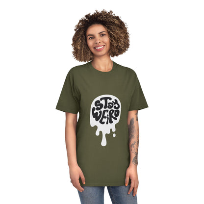 Stay Weird shirt | Retro Script Tee, Quirky Typography