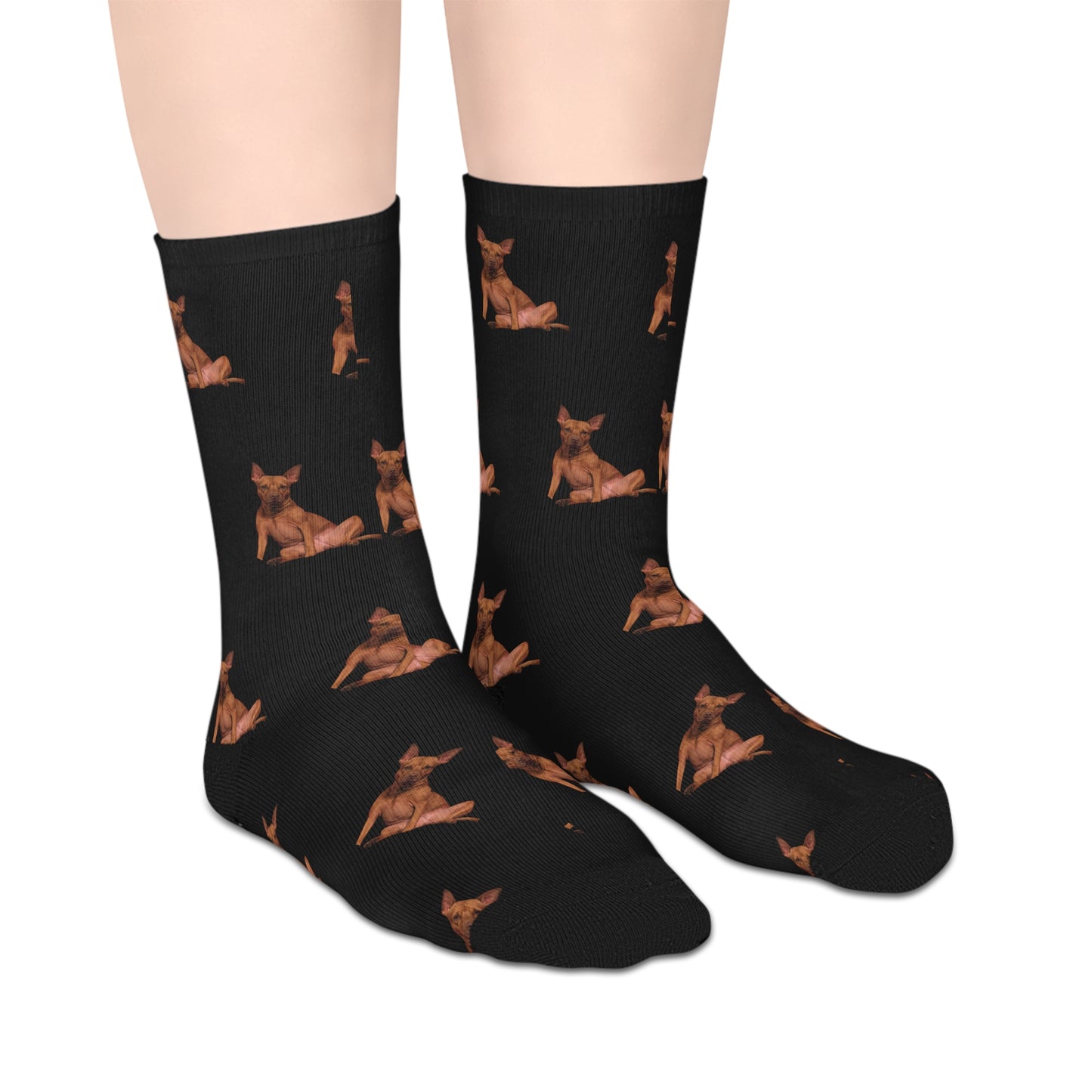 Copy of Custom Photo Mid-length Socks | Personalized Pet or Portrait on Black