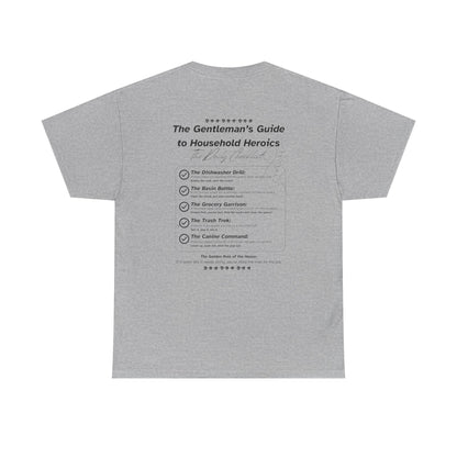 The Gentleman's Guide to Household Heroics Tee for Dog Owners | Illustrated Rule List