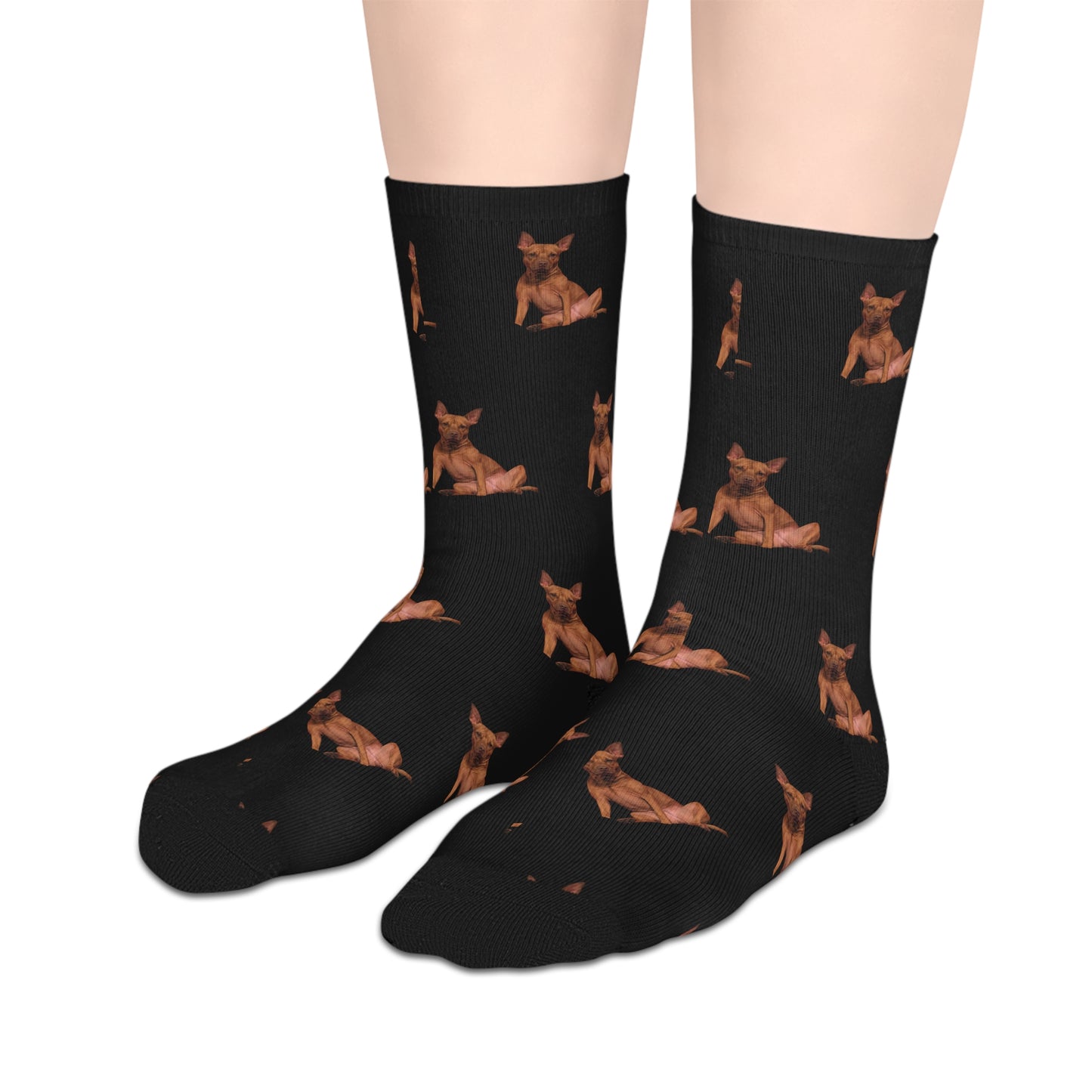 Copy of Custom Photo Mid-length Socks | Personalized Pet or Portrait on Black