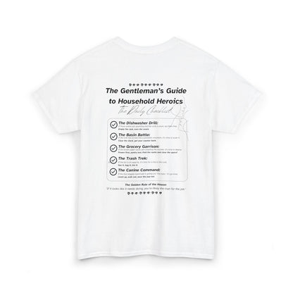 The Gentleman's Guide to Household Heroics Tee for Dog Owners | Illustrated Rule List