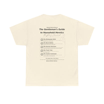 The Gentleman's Guide to Household Heroics Tee for Dog Owners | Illustrated Rule List