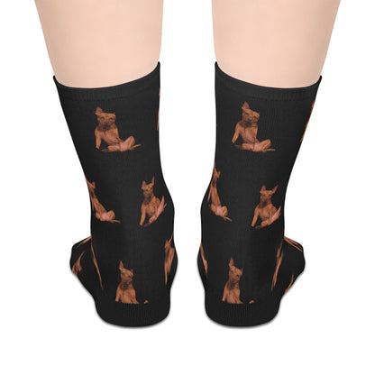 Copy of Custom Photo Mid-length Socks | Personalized Pet or Portrait on Black
