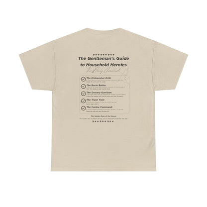 The Gentleman's Guide to Household Heroics Tee for Dog Owners | Illustrated Rule List
