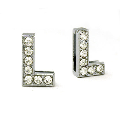 Silver Letters with Full Clear Rhinestone