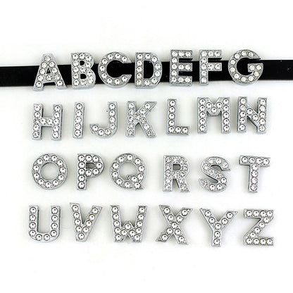 Silver Letters with Full Clear Rhinestone